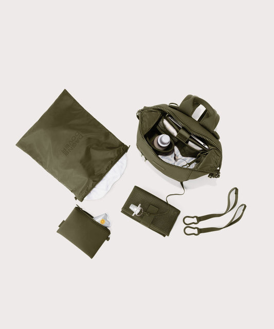 Indi Diaper Backpack in Dark Moss, Small
