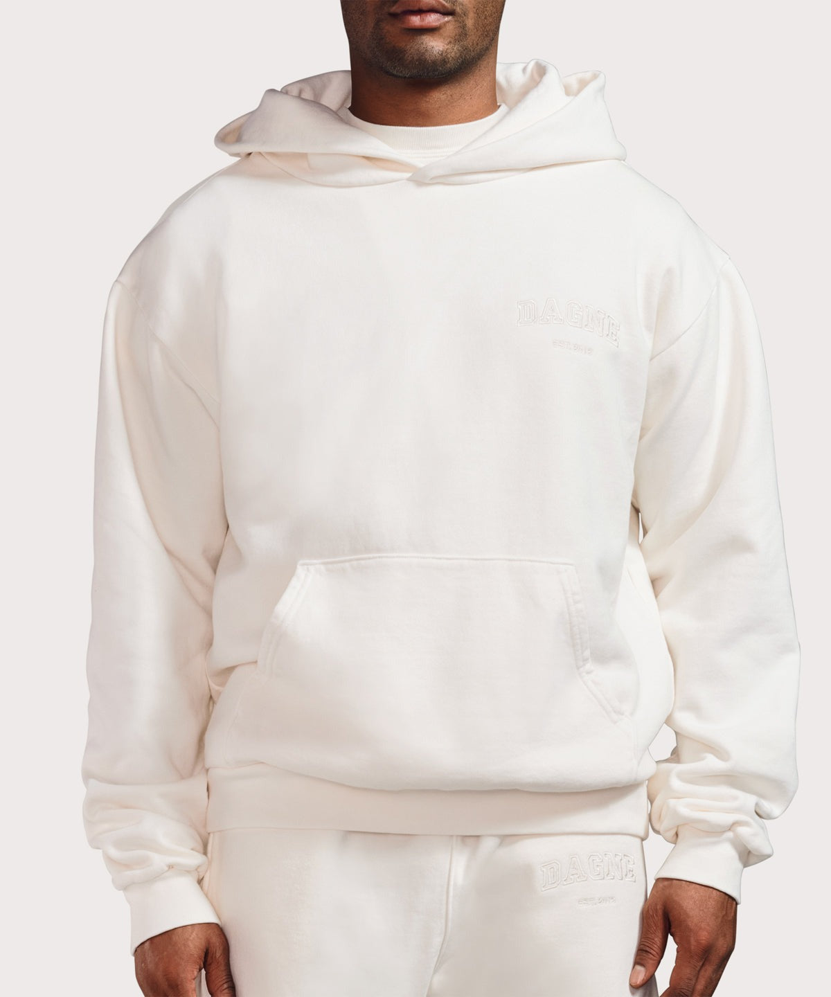 Varsity Logo Hoodie in Moonbeam, 2X