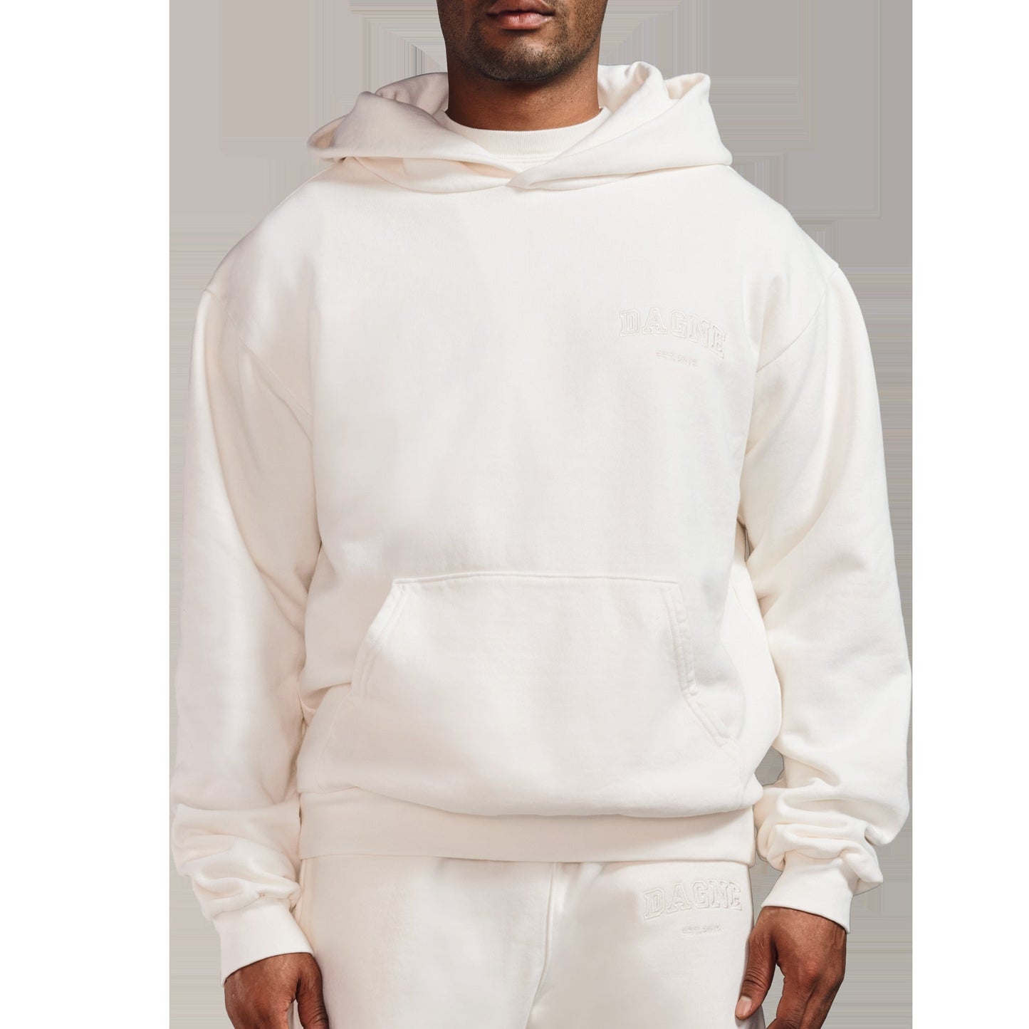 Varsity Logo Hoodie in Moonbeam, 4X