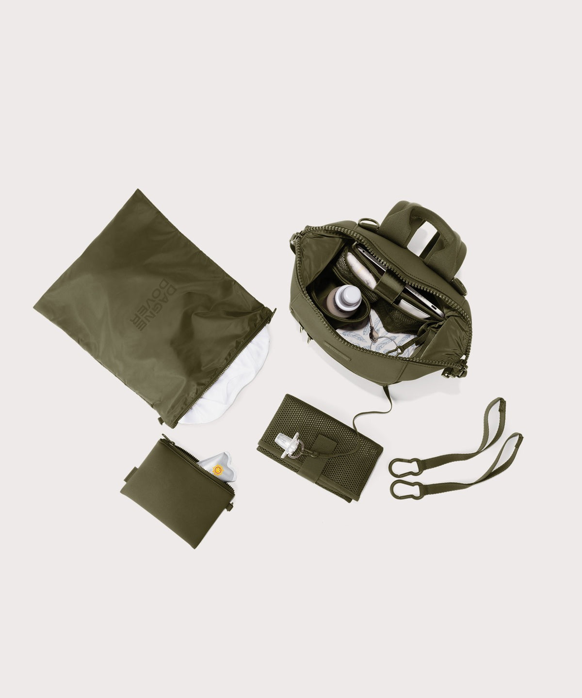 Indi Diaper Backpack in Dark Moss, Small