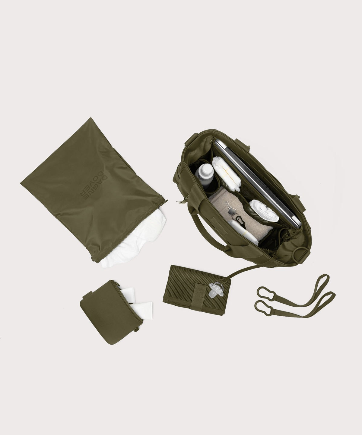 Wade Diaper Tote in Dark Moss